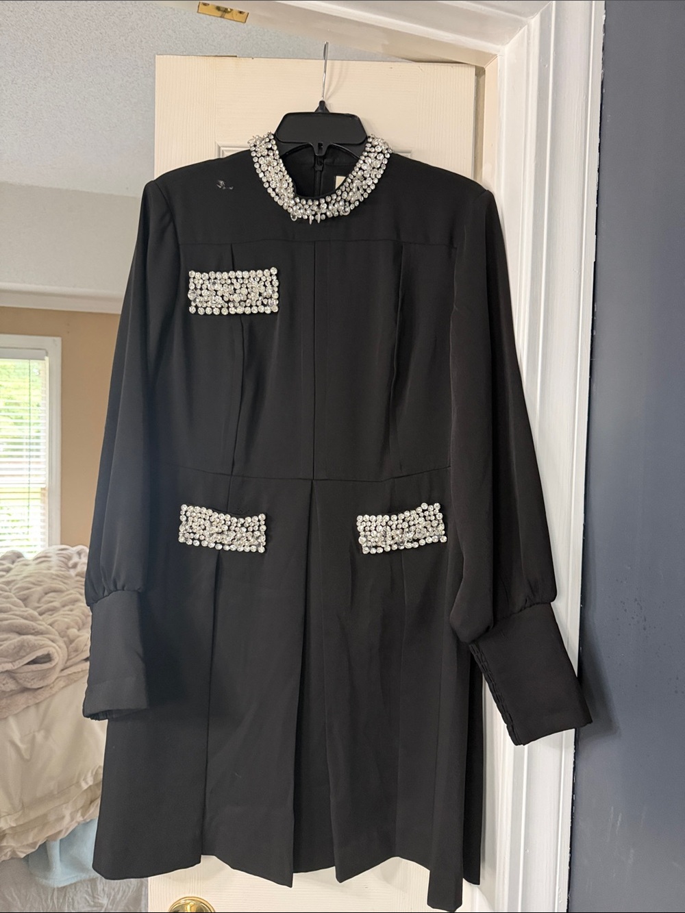 Tuckernuck Black Dress with Pearl Embellishments